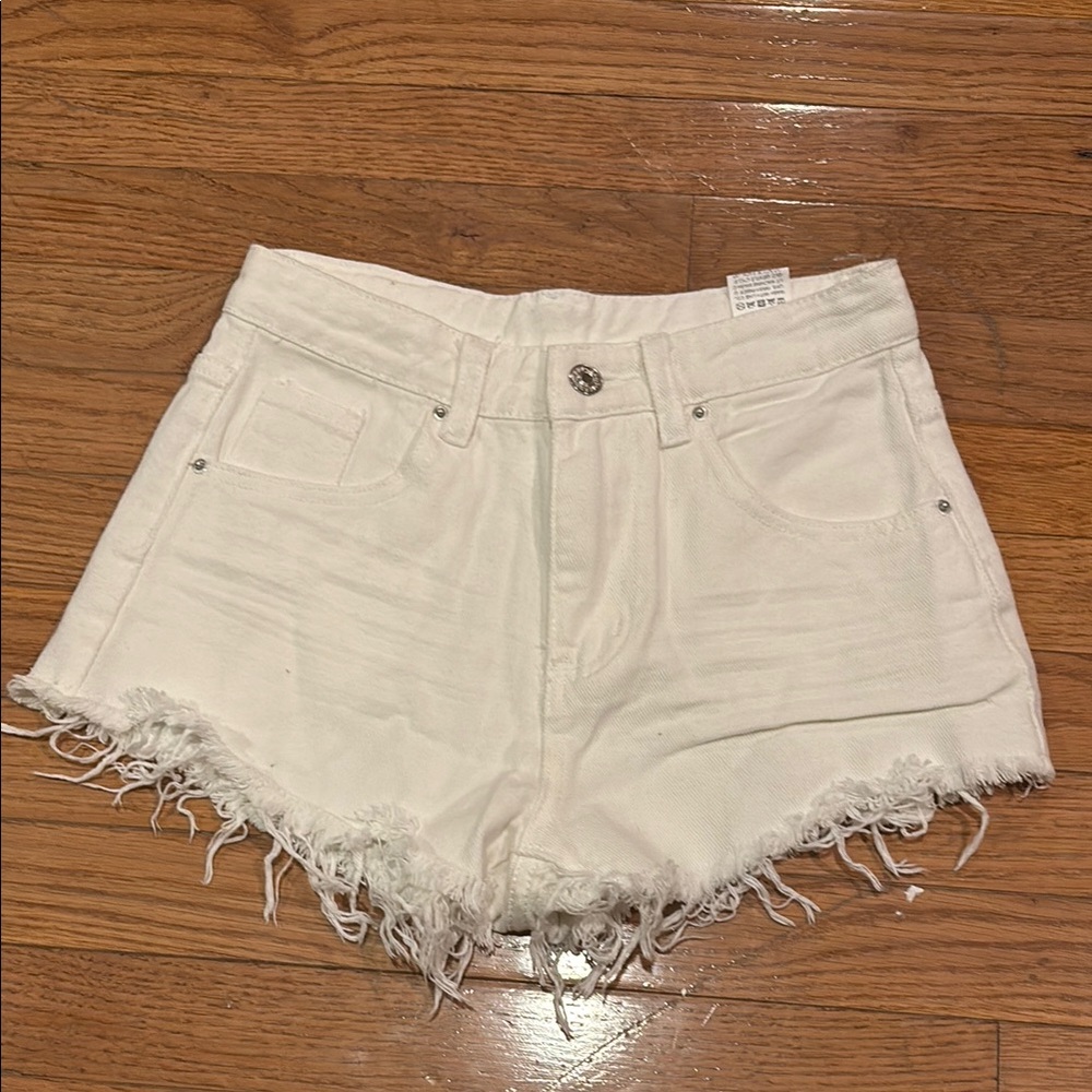 White Denim Cutoff Shorts